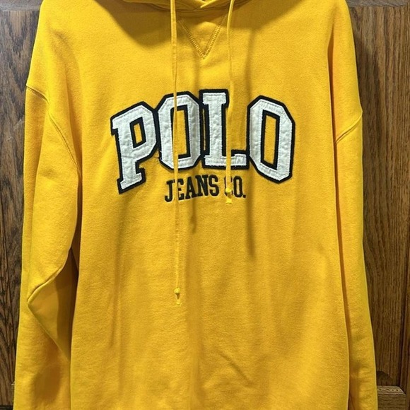 Polo Ralph Lauren Other - Yellow Polo Ralph Lauren embroidered hoodie side‎ pockets  #preppy